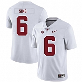 Alabama Crimson Tide 6 Blake Sims White Nike College Football Jersey Dzhi,baseball caps,new era cap wholesale,wholesale hats